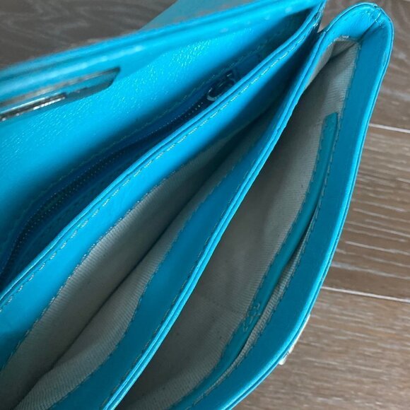 Michael Kors Leather Clutch Shoulder Bag | Blue - Picture 10 of 10